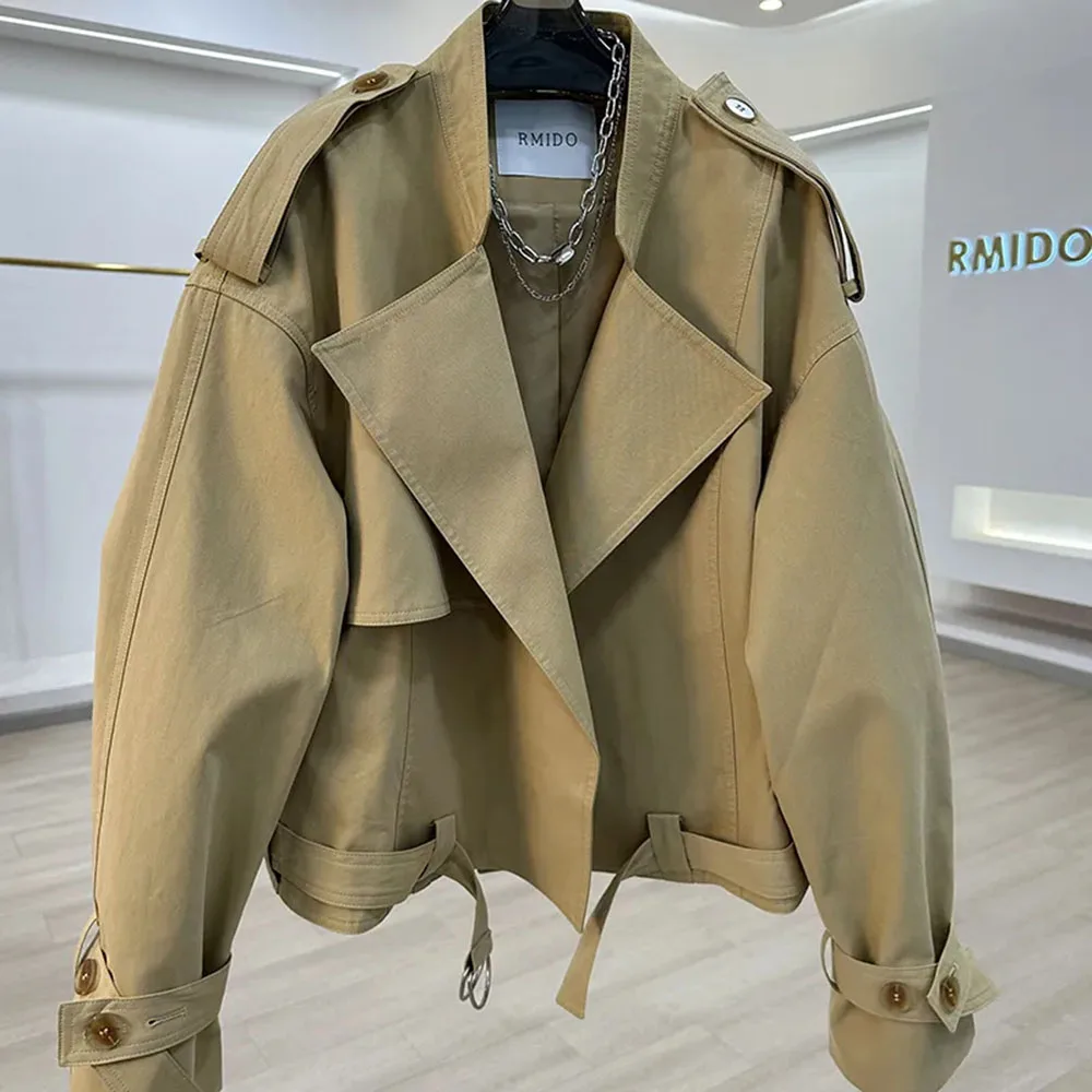

New Spring Autumn Trench Coat Female Korean Elegant Chic All-Match Women Windbreaker Jacket Casual Ladies Outerwear Short Tops