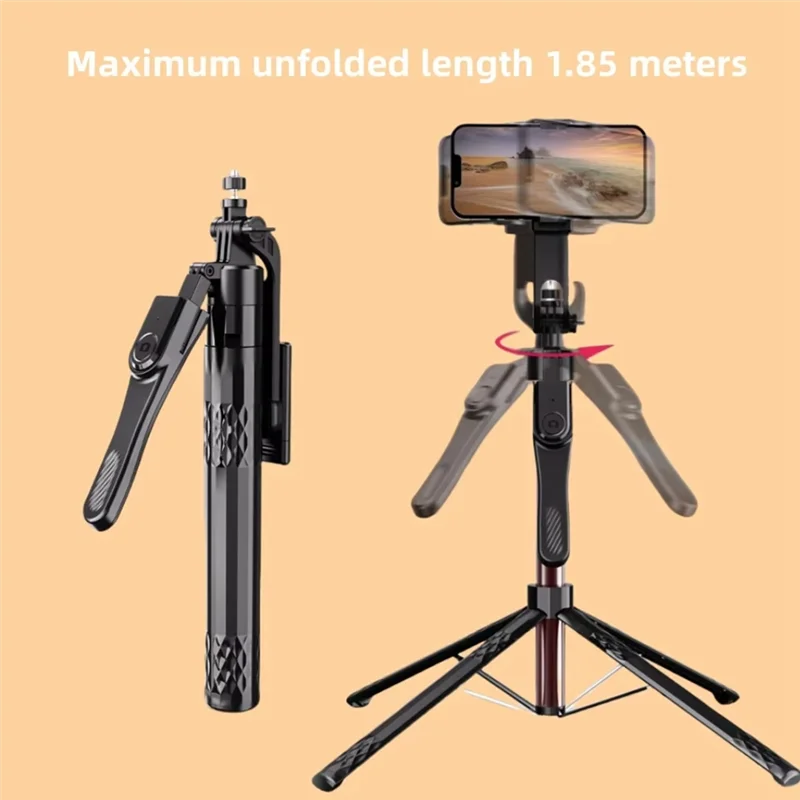 

ABUO-Selfie Stick-штатив 1,85 м для телефонов Iphone 16, 15, 14, 13 Pro Max, Android, пульт дистанционного управления, панорамный держатель с шаровой головкой