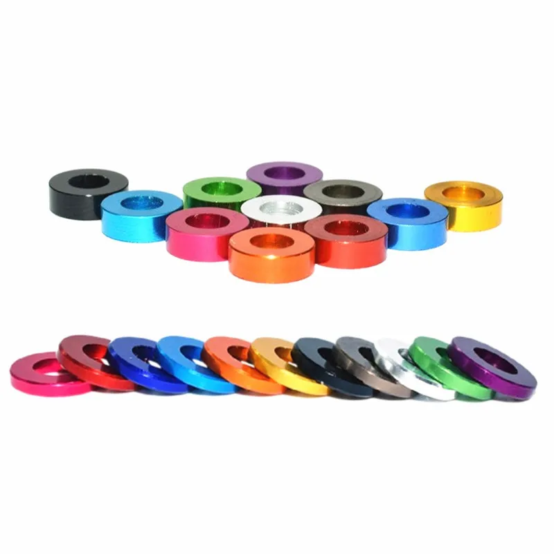 10pcs/lot Alu flat washer M3 M4 M5 M6 M8 M10 colourful Anodized aluminum flat Washers Gasket for RC part