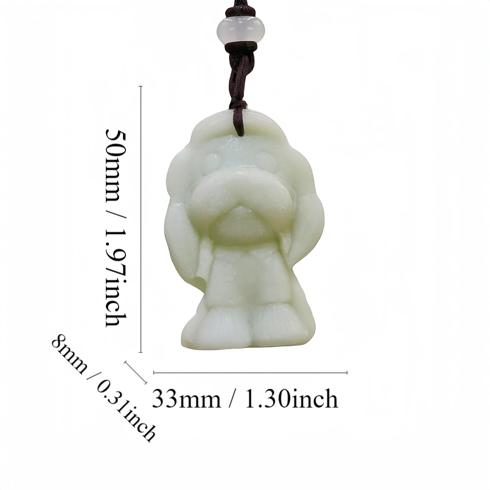 

Natural Real Jade Puppy Pendant Necklace Carved Gemstones Gifts for Women Men Chinese Jewelry Talismans Vintage Gift Amulet
