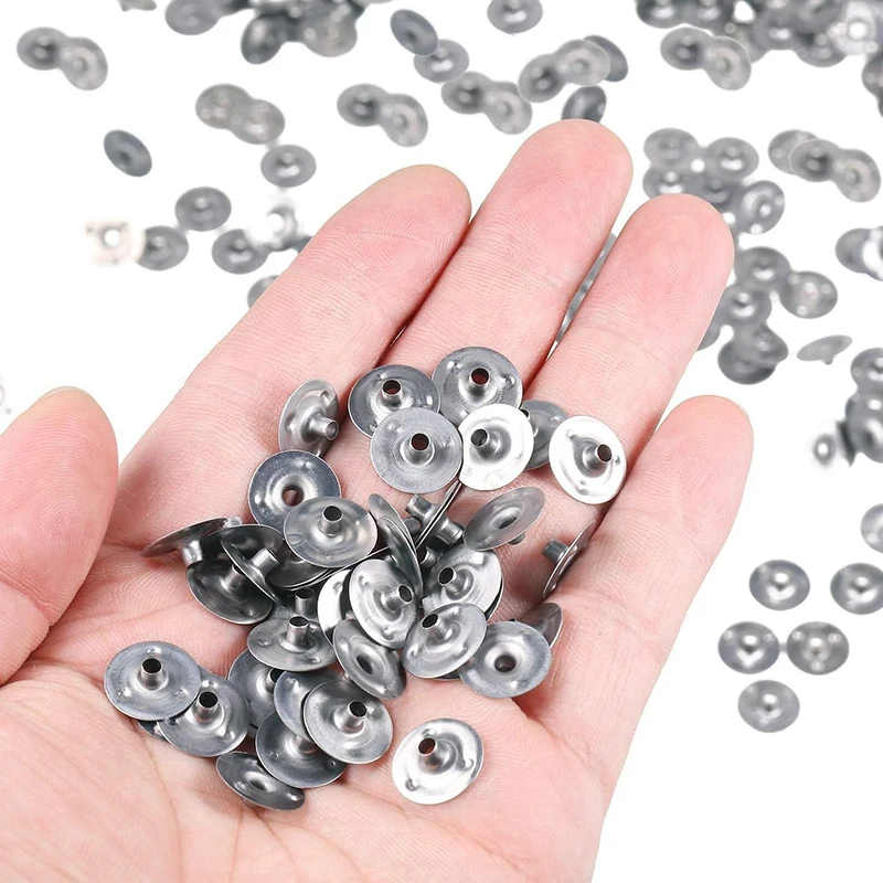 100 Stück langlebige gewachste Kerzen aus Metall Docht halter tragen Halter Tabs Werkzeug Kerze Dochte Basis DIY