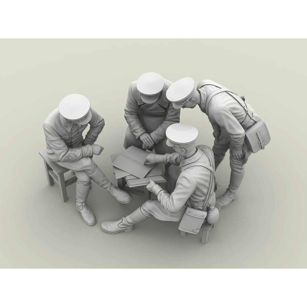 Kit de modelo sin pintar de resina 1/35, reunión de generales y comandantes del Ejército Rojo (4 personas) GK sin montar y sin pintar