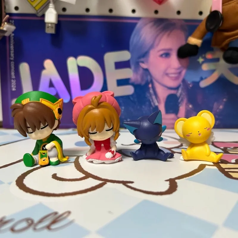 TAKARA TOMY Gashapon Cardcaptor Sakura Shoulder to Shoulder Sleeping Pose Chibi Mini Dolls Anime Figure Collectible Decor Gifts