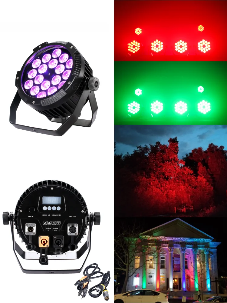 IP65 Wasserdicht Bühne Effekt Aluminium Led Par 18x18W RGBWA UV 6in1 DMX512 Outdoor Unten Licht DJ ausrüstung Disco Waschen Kein Lärm