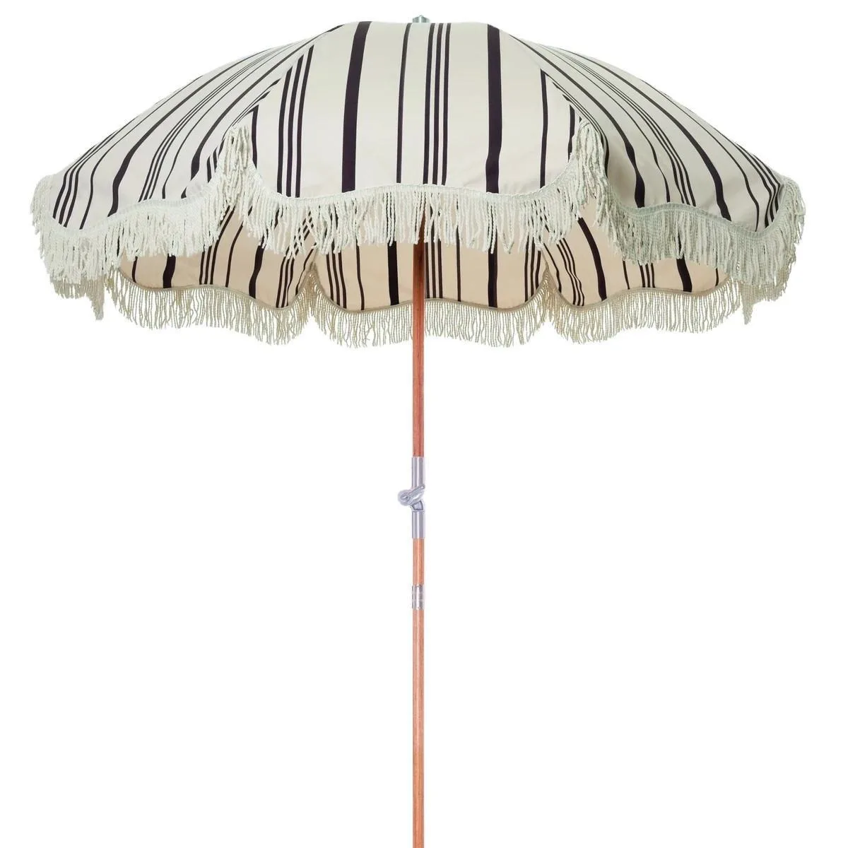 

Portable 2m outdoor beech pole fringed beach sun umbrella