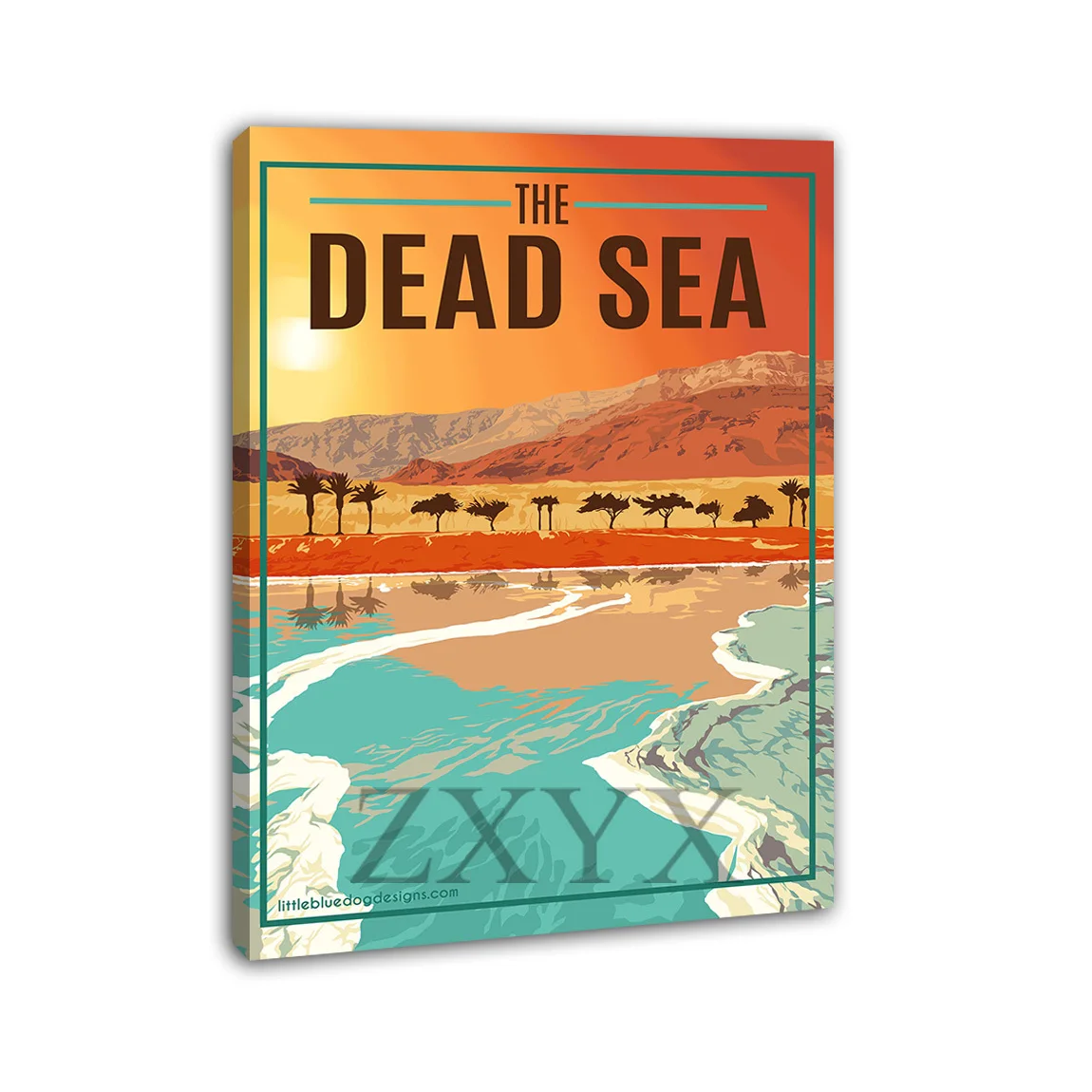 Vintage Travel City The Dead Sea Framed Poster Print Home Decor Wall Art Painting Oil Canvas