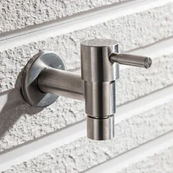 Brushed Outdoor304 Stainless Steel Garden Faucet Wall Mounted  Bibcock Garden Wash Basin Mop Lengthen Faucet  Garden