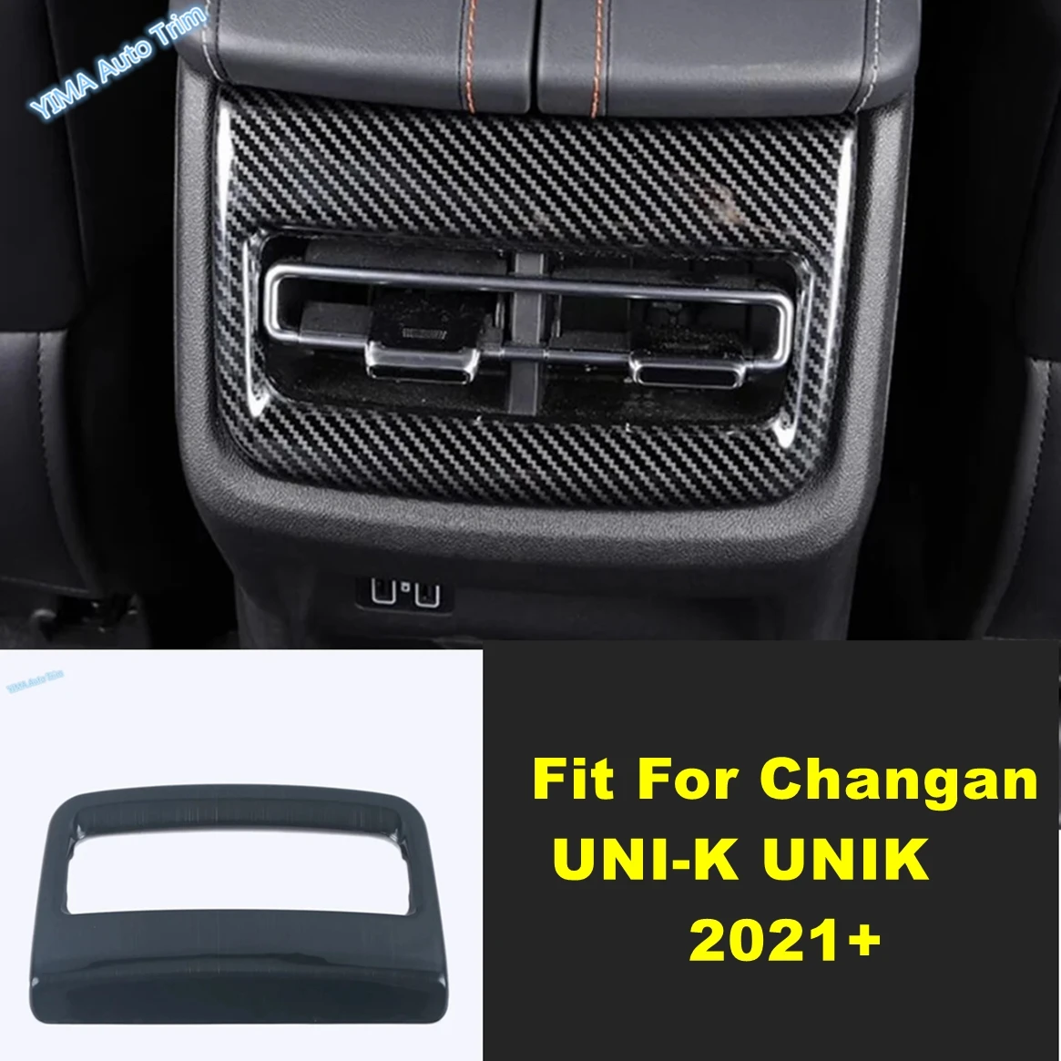 

Auto Rear Armrest Box Air Conditioning Vent Outlet Frame Decor Cover Trim Accessories For Changan UNI-K UNIK 2021 2022 2023 2024