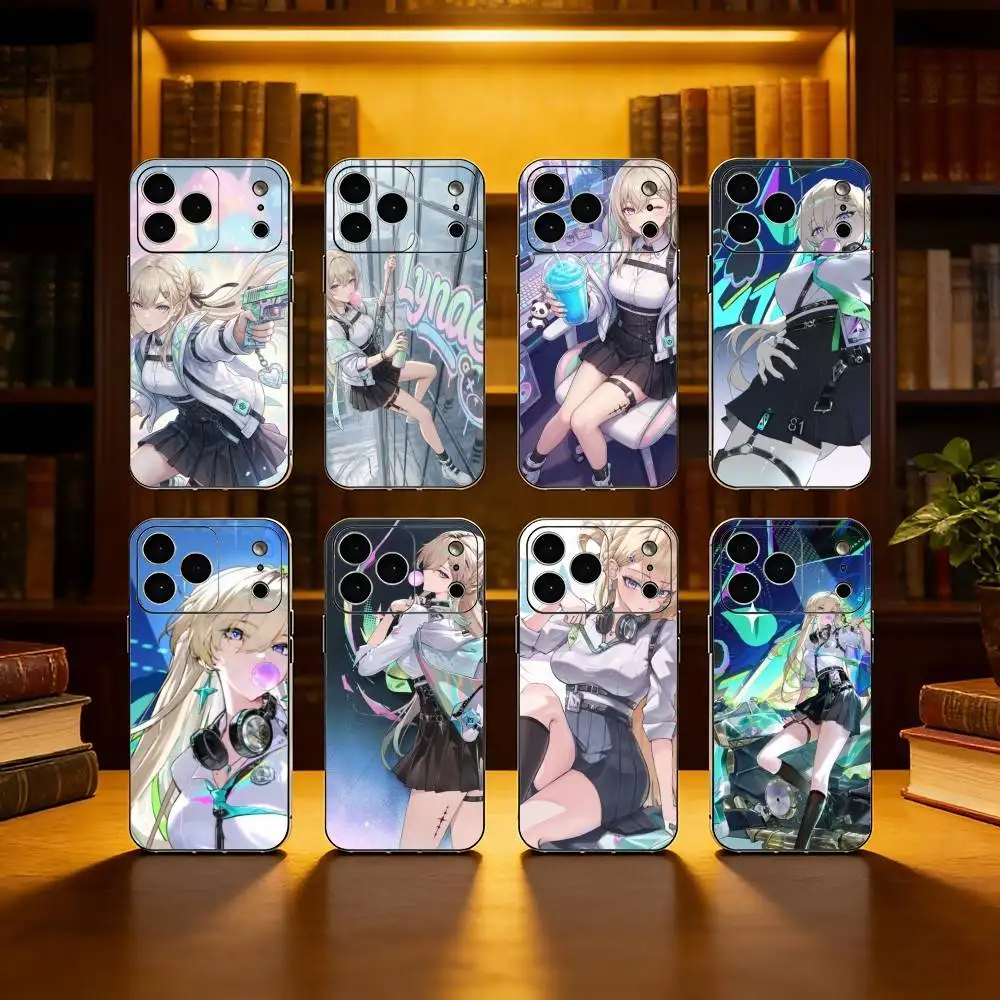 L-Lynae  W-Wuthering Waves  Phone Case For iPhone 17,16,15,14,13,12,11 Plus,Pro Max, Black Silicone Cover