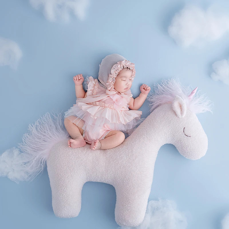 الوليد التصوير الدعائم الإبداعية يونيكورن تشكل دمية التقطت الصور وتتسابق طفلة ازياء استوديو صور اطلاق النار الملحقات #3