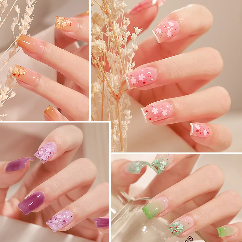 Glitter ดอกไม้สีเจลทาเล็บ6สี-ดอกไม้ Fairy Series Soak Off UV เล็บเจล DIY ภาพวาดเล็บวานิชสำหรับเล็บ