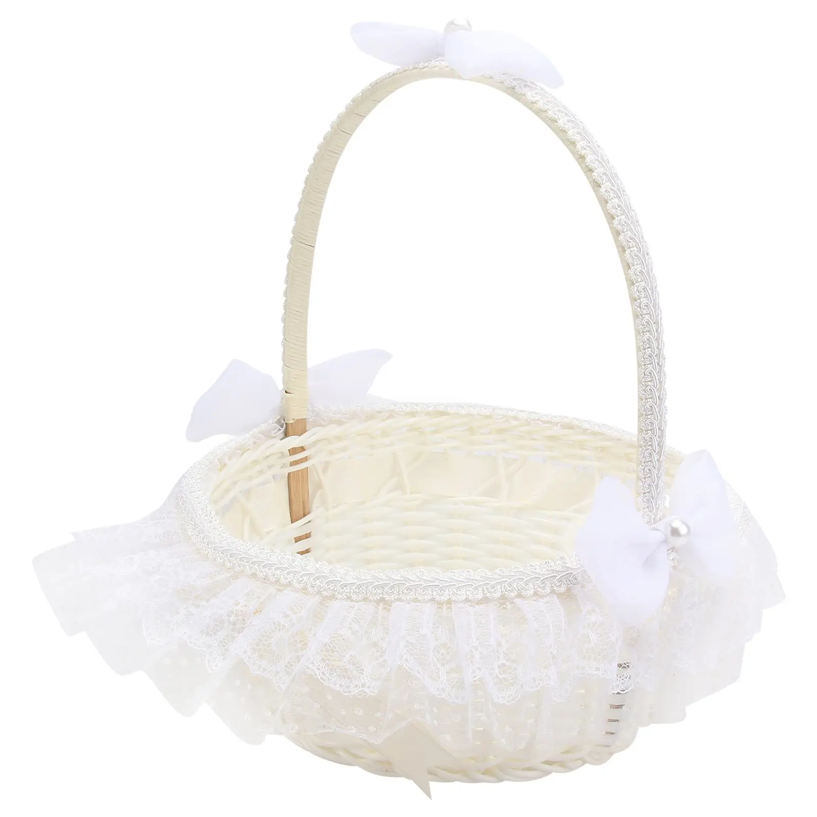 

Proposal Basket for Flowers Girl Weddiing Small Wedding Baskets Child Lace