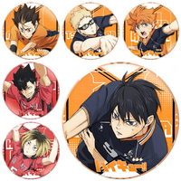 58mm Anime Haikyuu!! Kozume Kenma Kuroo Tetsurou Hinata Shoyo Yu Nishinoya Cosplay COSTUME Badge Pin SPTE Tinplate Brooch﻿ Gift