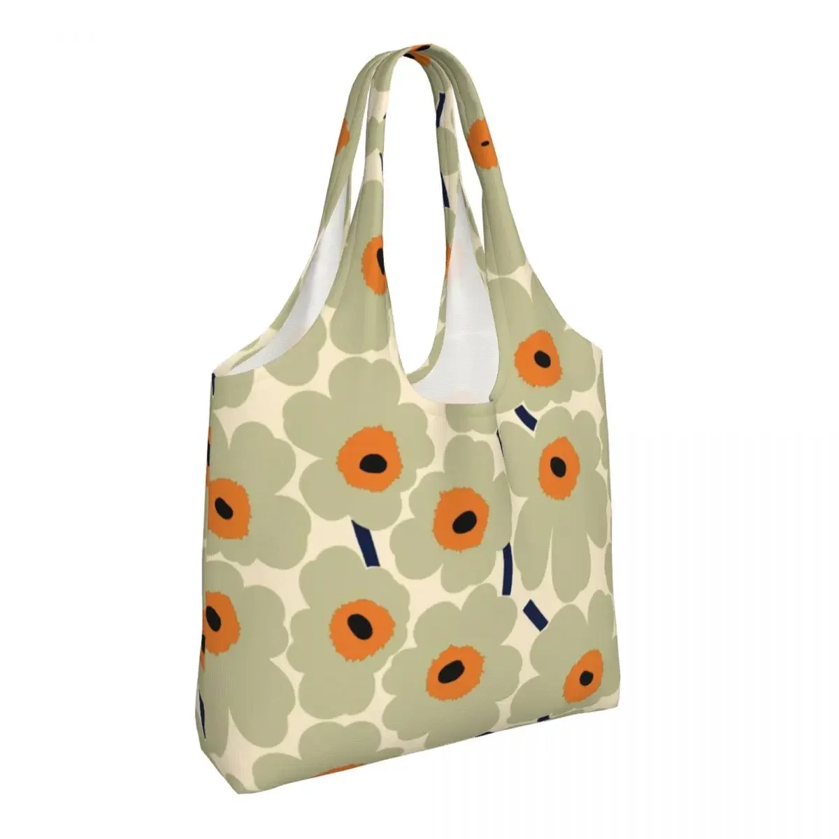 Custom Fashion Little Poppy Print Shopping Tote Bag Recycling Fashion Modern Style Canvas Grocery Shoulder Shopper Bag Handbags