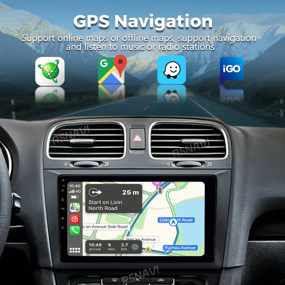 Android 16 Car Radio For Volkswagen VW Golf 6 MK6 GTI R 2008 - 2012 Wireless Carplay Android Auto Car Stereo Multimedia Player