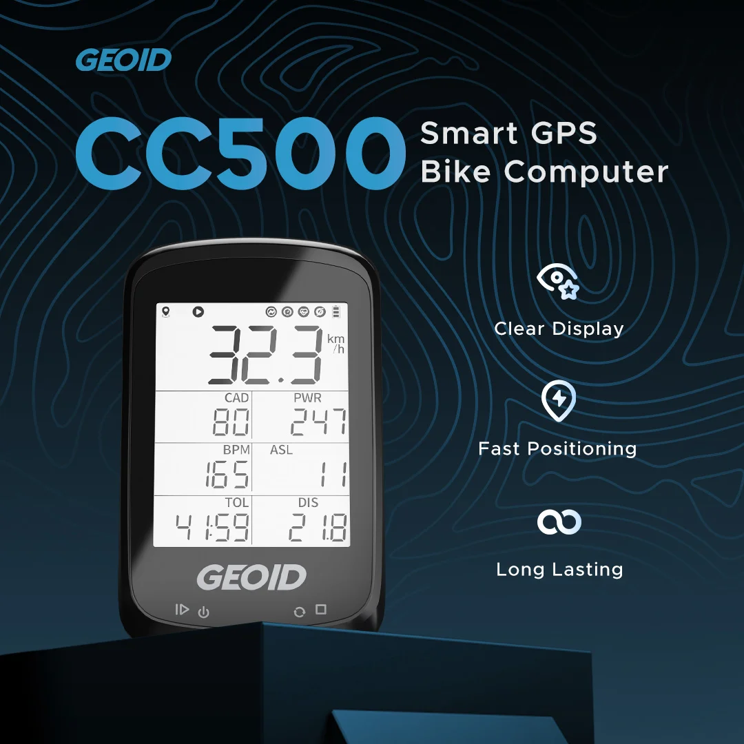 GEOID CC500 Bike Computer GPS Wireless Bicycle Cycling Odometer Speedometer FSTN Bluetooth5.0 ANT+ Waterproof GPS Computer