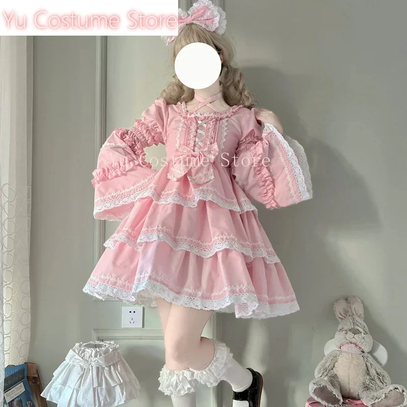 

Japanese Sweet Lolita Op Dress Women Elegant Gothic Long Sleeve Princess Party Dresses Victorian Girly Harajuku Kawaii YuCosplay