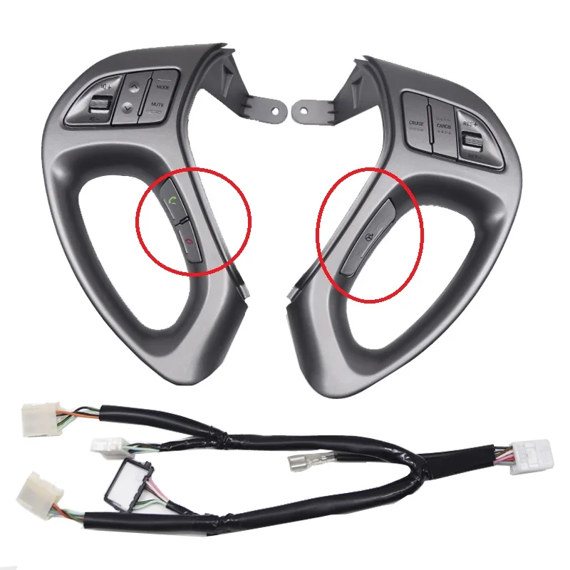 For Hyundai Tucson ix35 Car Steering Wheel Cruise Bluetooth Control Buttons With Cables Light Grey