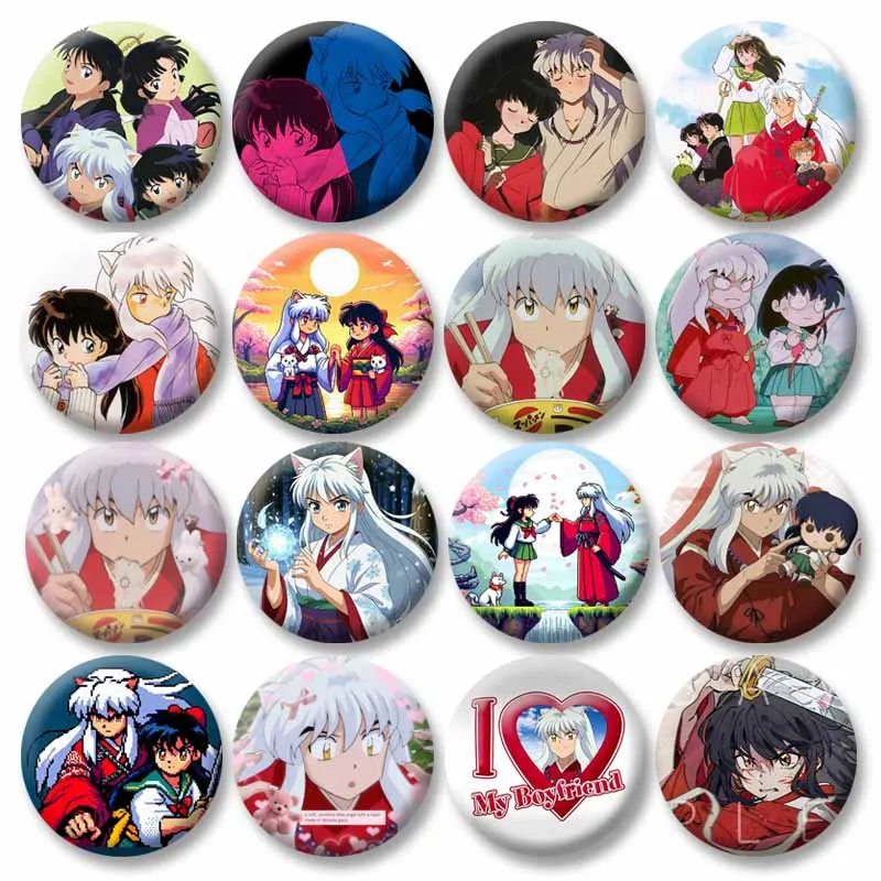 Funny Anime Inuyasha Enamel Pin Cute Cartoon Figure Kagome Cosplay Badges on Backpack Hat Jewelry Brooch Accessories Toys Gifts