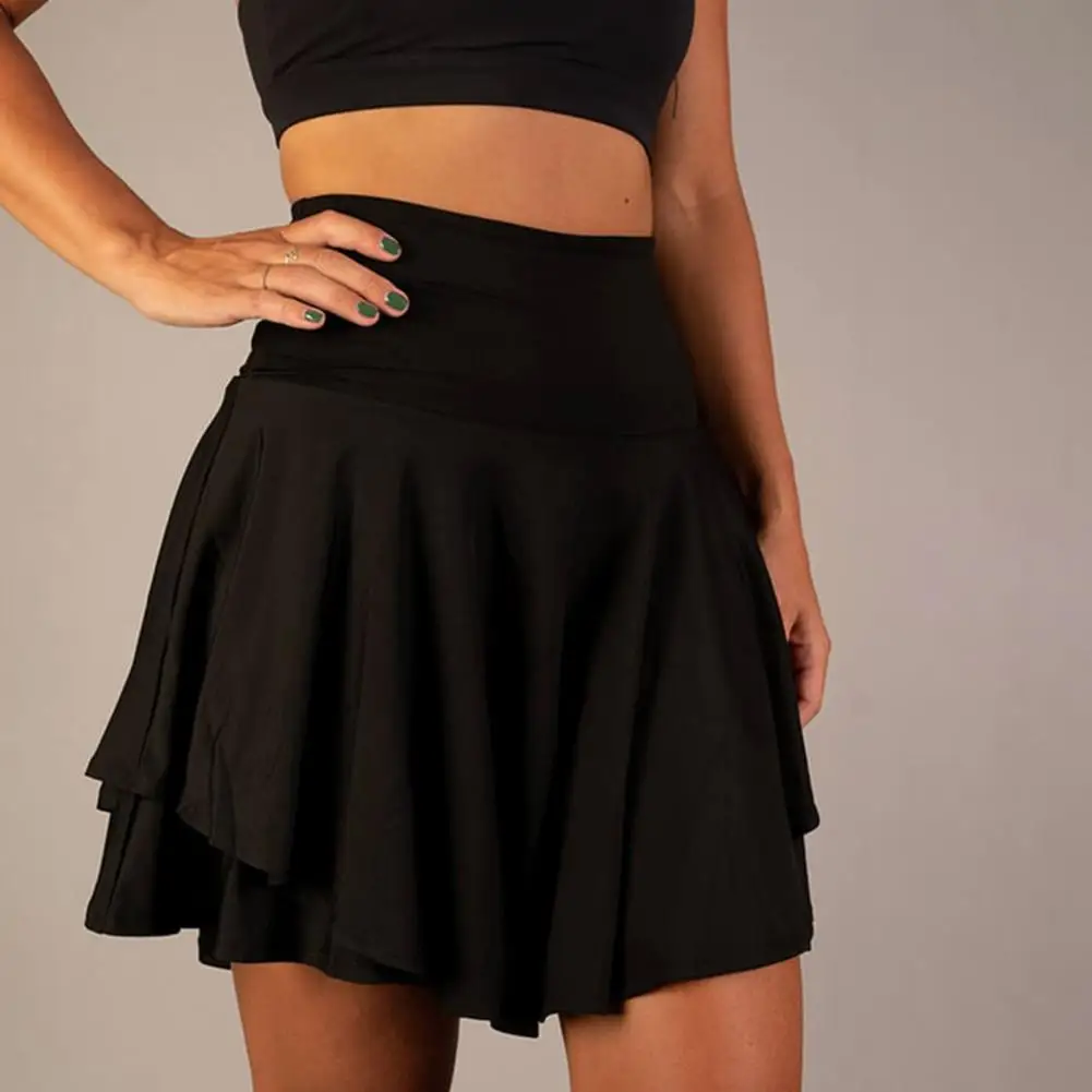 Damska spódniczka sportowa 2025, mini spódniczka damska, podwójna warstwa zapobiegająca prześwitywaniu, szeroki pas, spódniczka sportowa do ćwiczeń, modelująca brzuch, spódniczka sportowa do kibicowania.