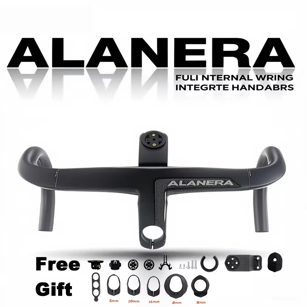 DE Road Bike Handlebar T800 Carbon 375g -8° Stem for Garmin/Bryton/Cateye | Internal Routing Road Bike Builds​