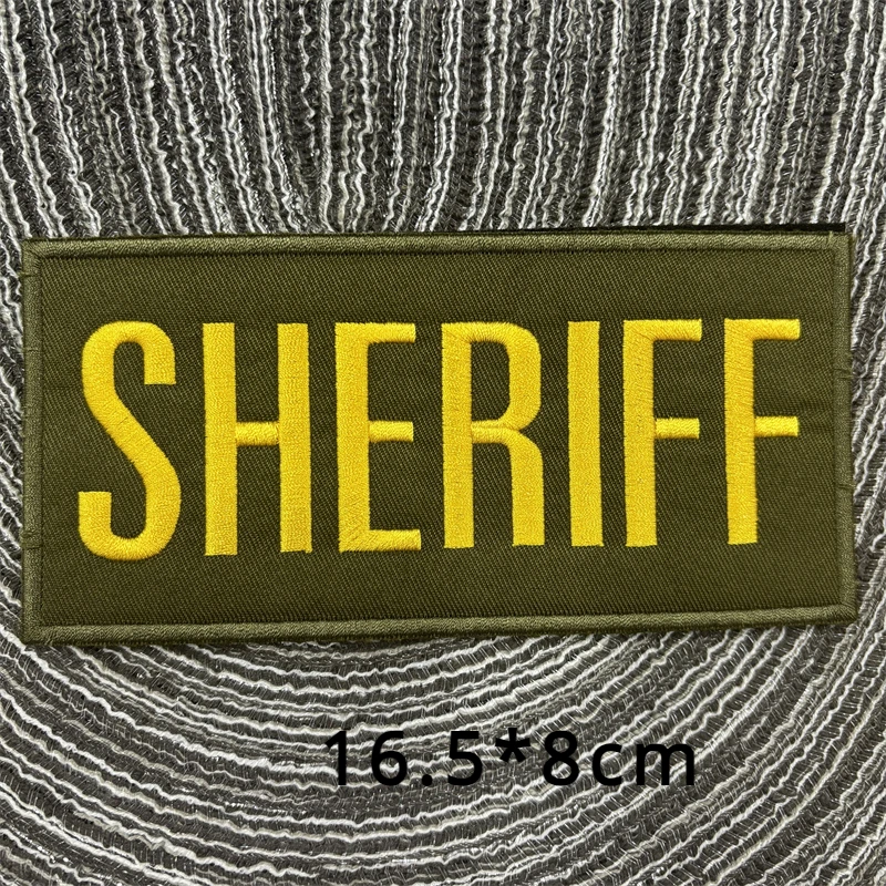 Security Identification Costume Badge For Vest Jacket US SHERIFF Patches With Hook&Loop Tactical Embroidered Patch Morale Emblem