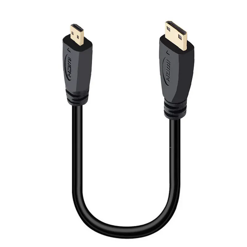 Micro HDMI Mini HDMI-kompatybilny z Micro HDMI przewód połączeniowy HD wideo Mini HD przewód do konwersji 0.3m 1m 1.8m