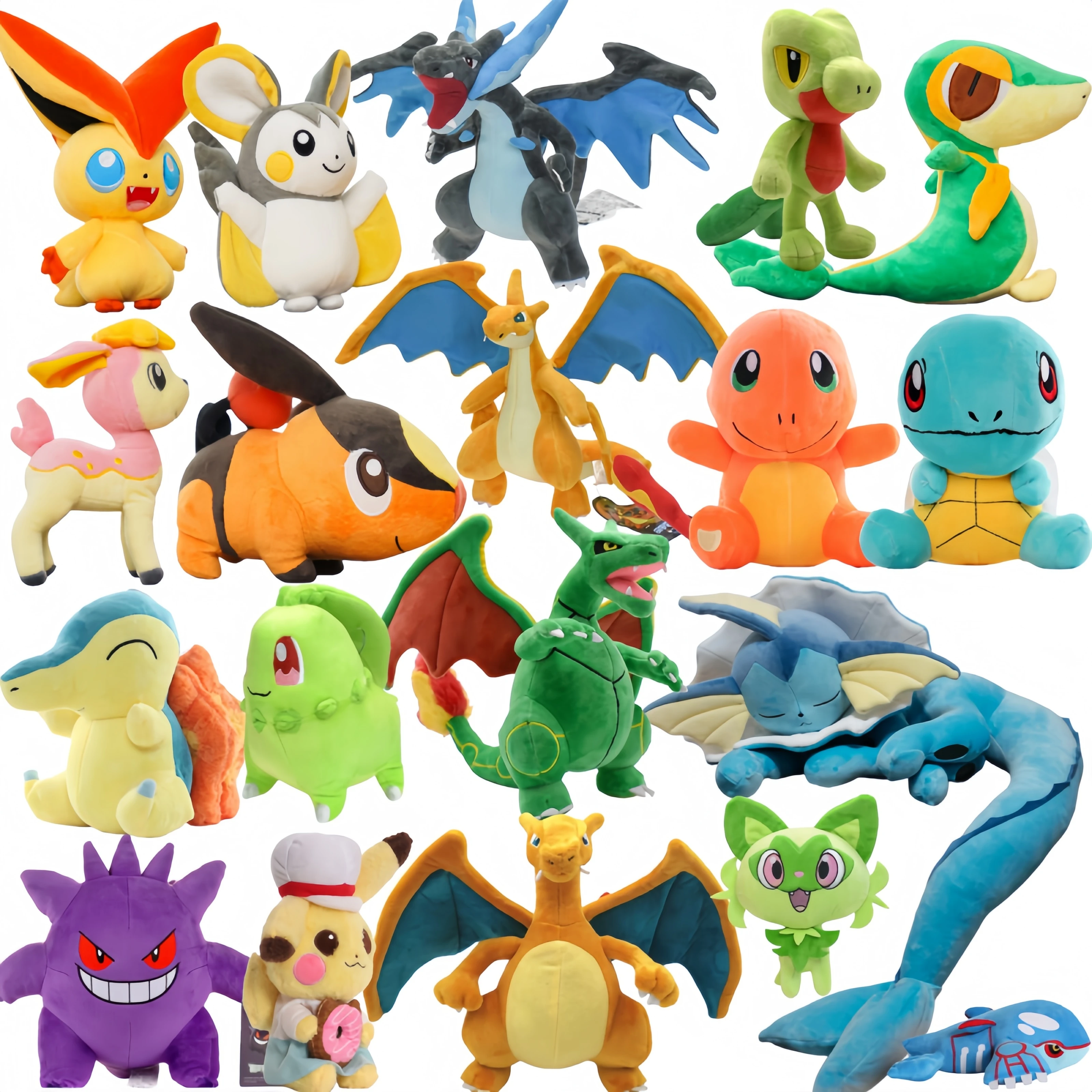 

Big Size Sleeping Vaporeon Plush Toy Pikachu Peluche Charizard Stuffed Plush Toy Victini Tepig Deerling Nivy Emolga Peluche Doll