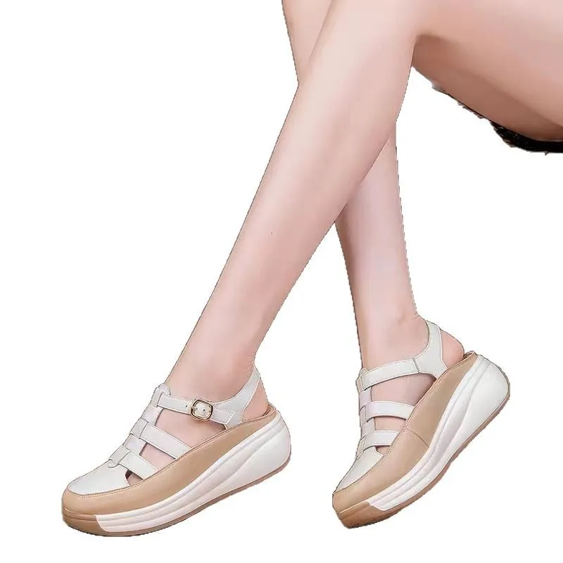 

Women Roman Baotou Sandals Slippers Summer New Hollow-out Wedges Woman Casual Shoes 2026 Luxury Female Platform Sandalias Mujer