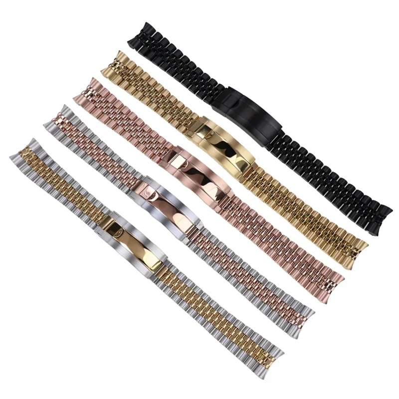 High quality  Jubilee model stainless steel watch strap wristband for nh35nh36 Oyster Perpetual logbook case bracelet 20mm