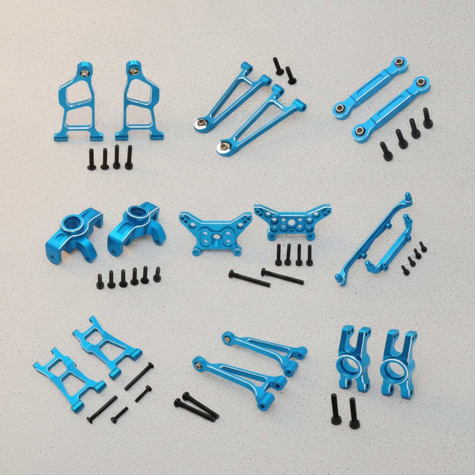 RC Metal Upgrade Parts Kit Long-Lasting Aluminum Upgrade Parts Kit RC Car Screw Set Wear-Resistant Rigid for Scale Model Fans