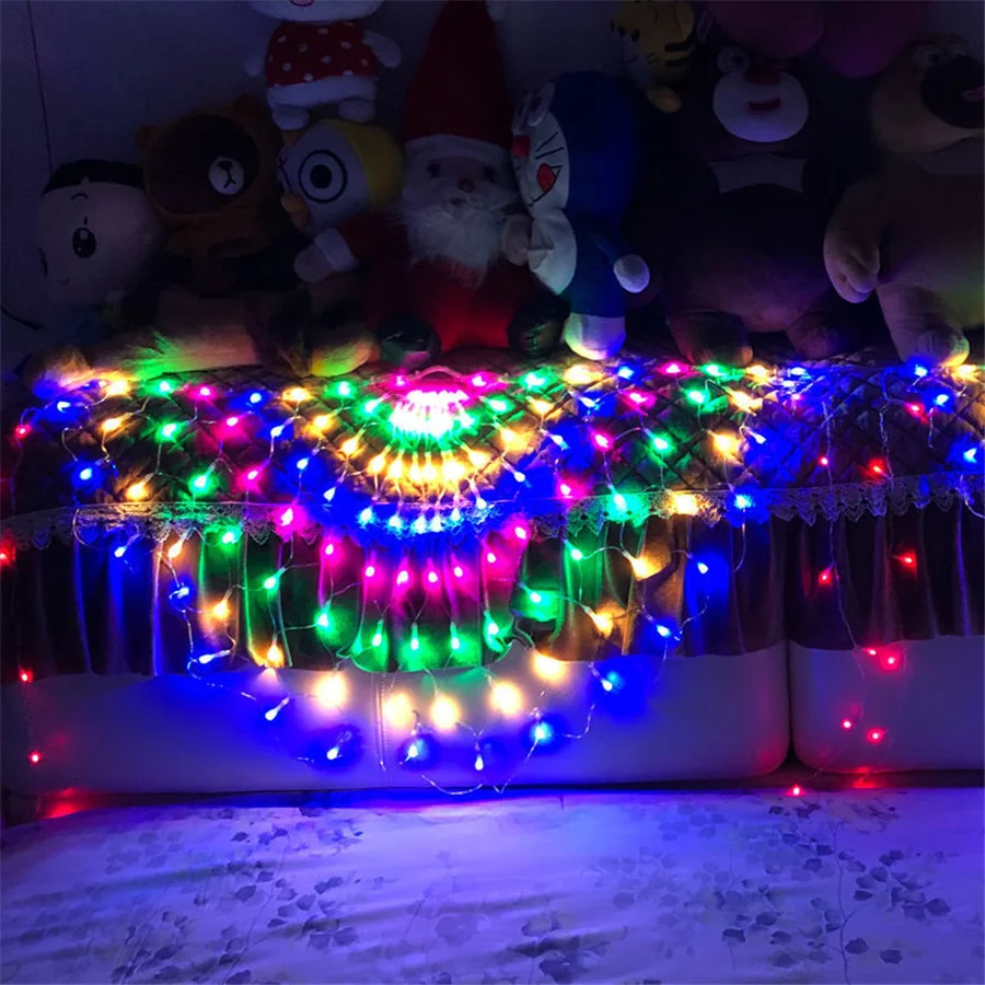 3M 3pcs นกยูงหน้าจอ String ไฟกันน้ํากลางแจ้งตาข่าย LED ไฟ Fairy คริสต์มาสงานแต่งงานปีใหม่ Decor Garland ไฟ