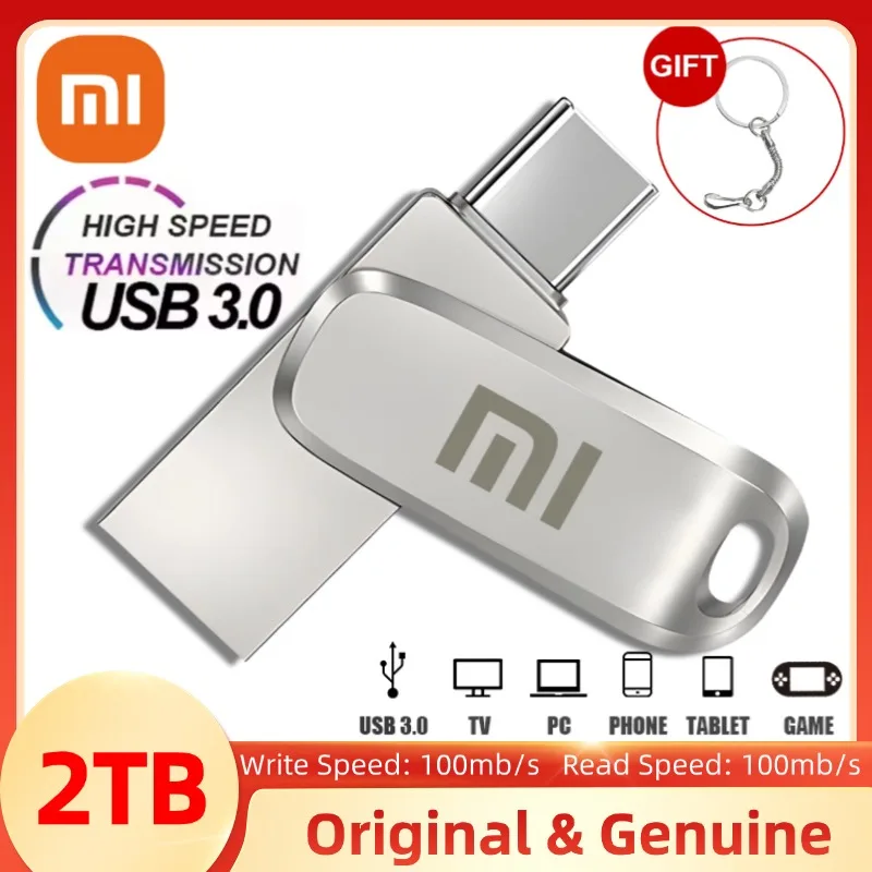 Xiaomi USB 3.0 Memory Stick USB 3. 0 2TB Type C To USB Flash Drive Pen Drive 128GB 256GB USB3.0 flash Disk Type-C Pendrive