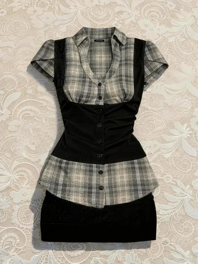 

Летний новый винтажный комплект: женская рубашка с утягивающим эффектом на талии, топ и юбка-халтер, брюки с высокой талией и прямым кроем, модный комплект.