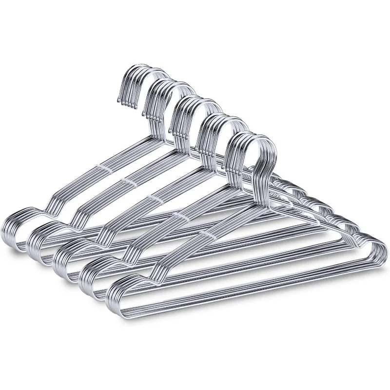 Wire Hangers, Clothes Hangers 50 Pack Heavy Duty Stainless Steel Metal Pants Hangers 16.5inch