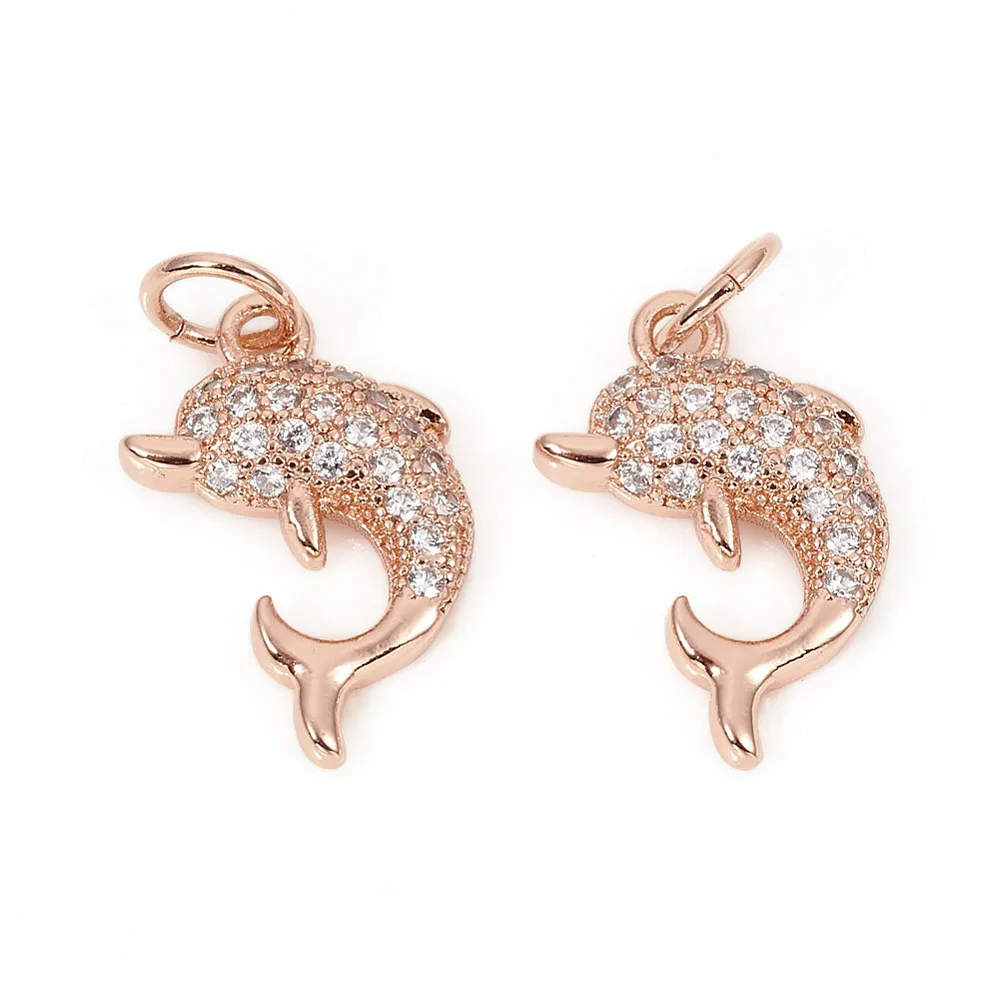 PandaHall 10 Stück klare Anhänger mit Delfin- und Ozeanmotiv, 14 x 9 x 2,5 mm, für die Herstellung von Halsketten, Armbändern und Schmuck – Detail 8