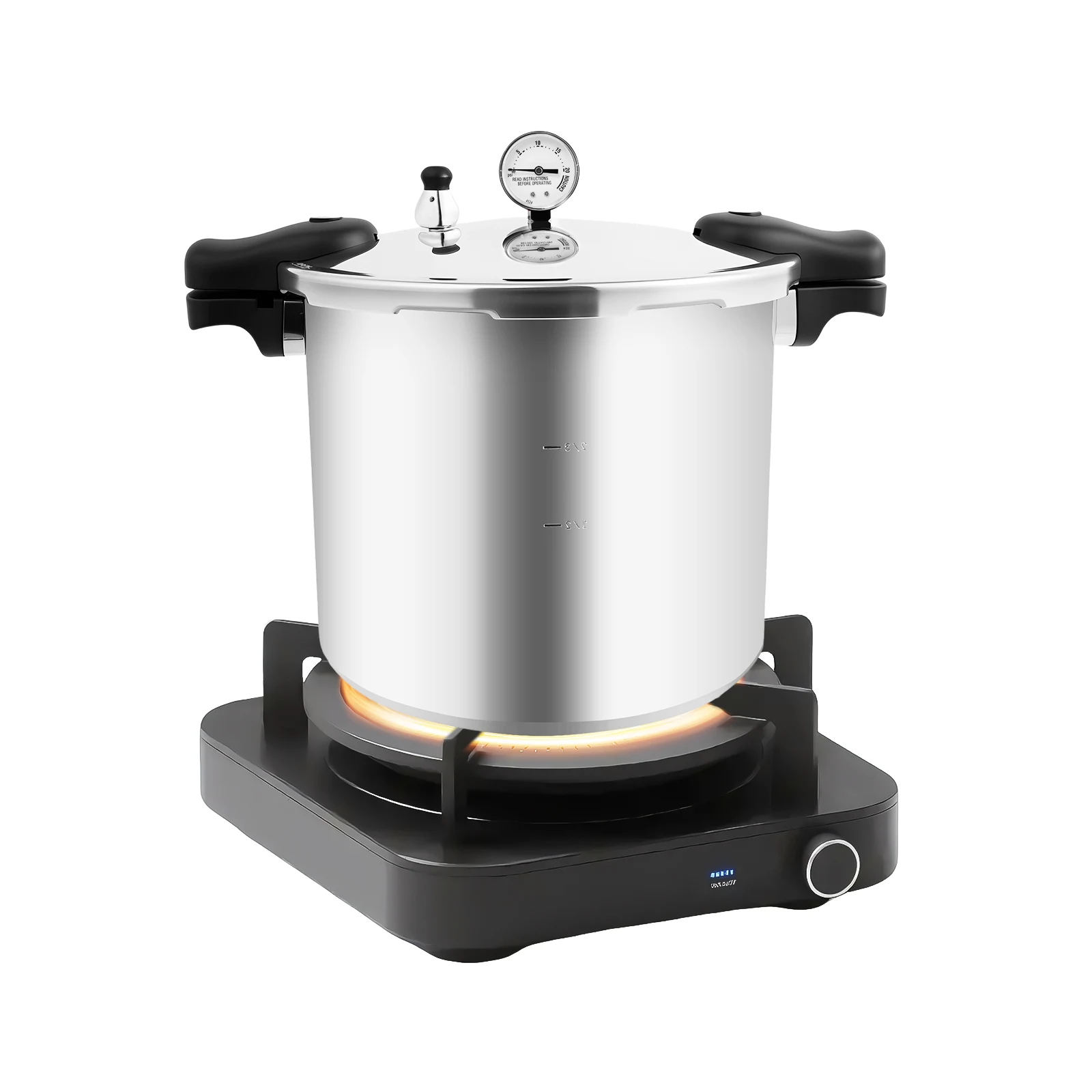 

22L 90kpa Stovetop Pressure Cooker Thickened Fast Heat Conduction Aluminium Alloy Pressure Canning Pot High Temp Resistant