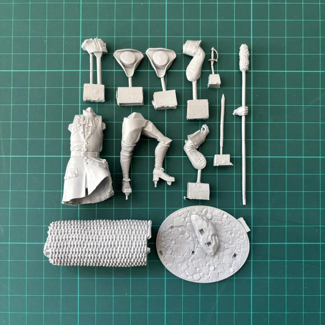 Kit model figur resin 75mm yang belum dicat, tema militer, artileri rezimen Rusia awal abad ke-18, GK belum dirakit dan tidak dicat