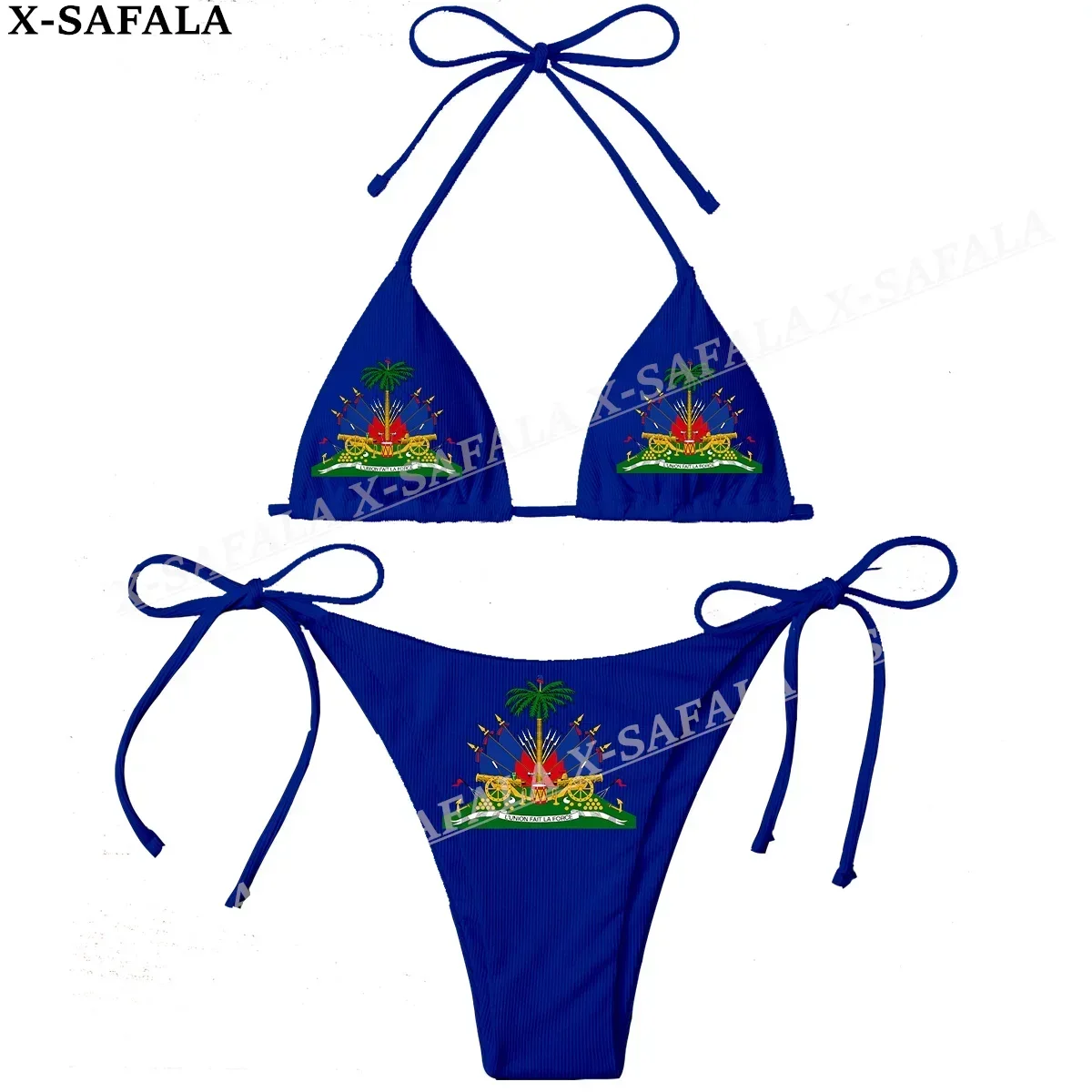 Haiti Country Flag 3D Print Women Micro Sexy Bikini Bra Set Summer Beachwear Sexy Beach Two Pieces Bathing Suits Swimwear-1