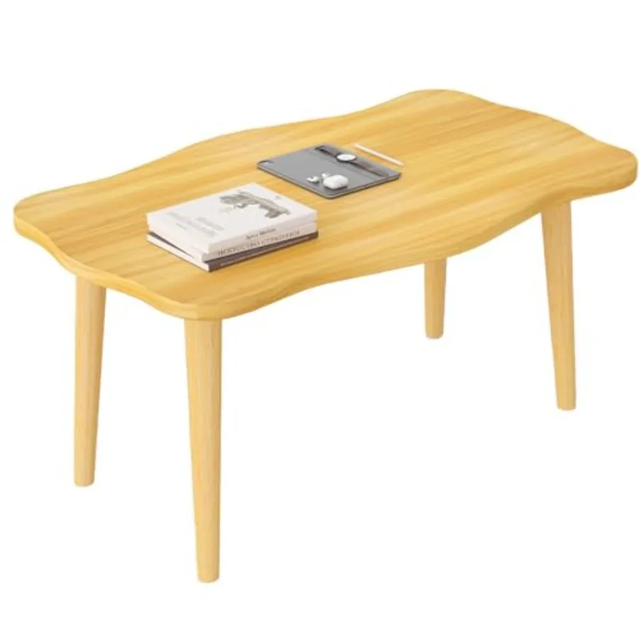 

Cookie Coffee Table Low Table with 4 Solid Wood Sturdy Legs, Floor Table Desk for Sitting on The Floor, 19.7"D x 31.5"W x 16"H