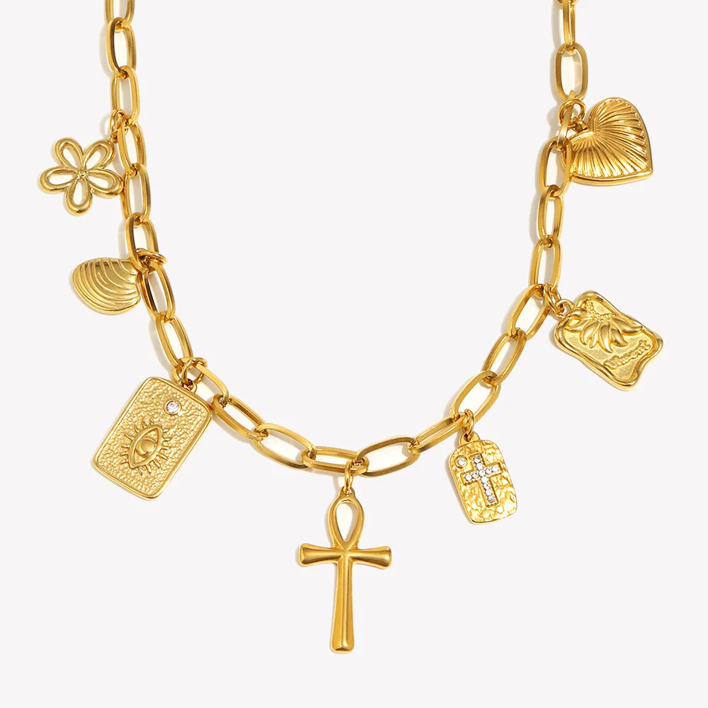 

2 шт./лот ожерелье с подвеской в виде креста из нержавеющей стали «сделай сам»