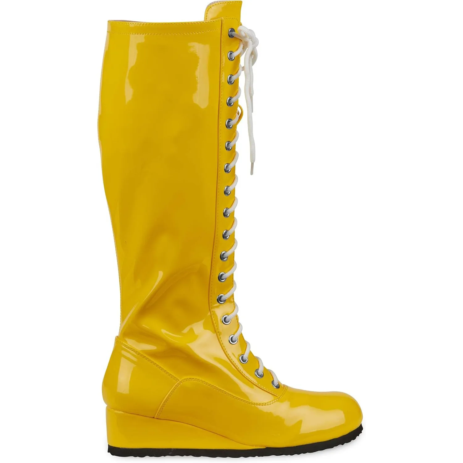 Adult Wrestling Cosplay Boots Men Multi Colored Shiny Leather Boxing Boots Lace Up Motorcycle Shoes Halloween Cosplay Footwears