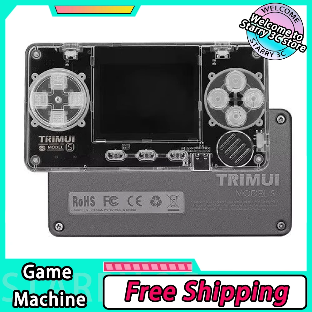 Trimui Model S Handheld Game Machine Mini Machine Transparent Custom Extremely 2 Inch Ips Screen Compact Nostalgic Handheld Card