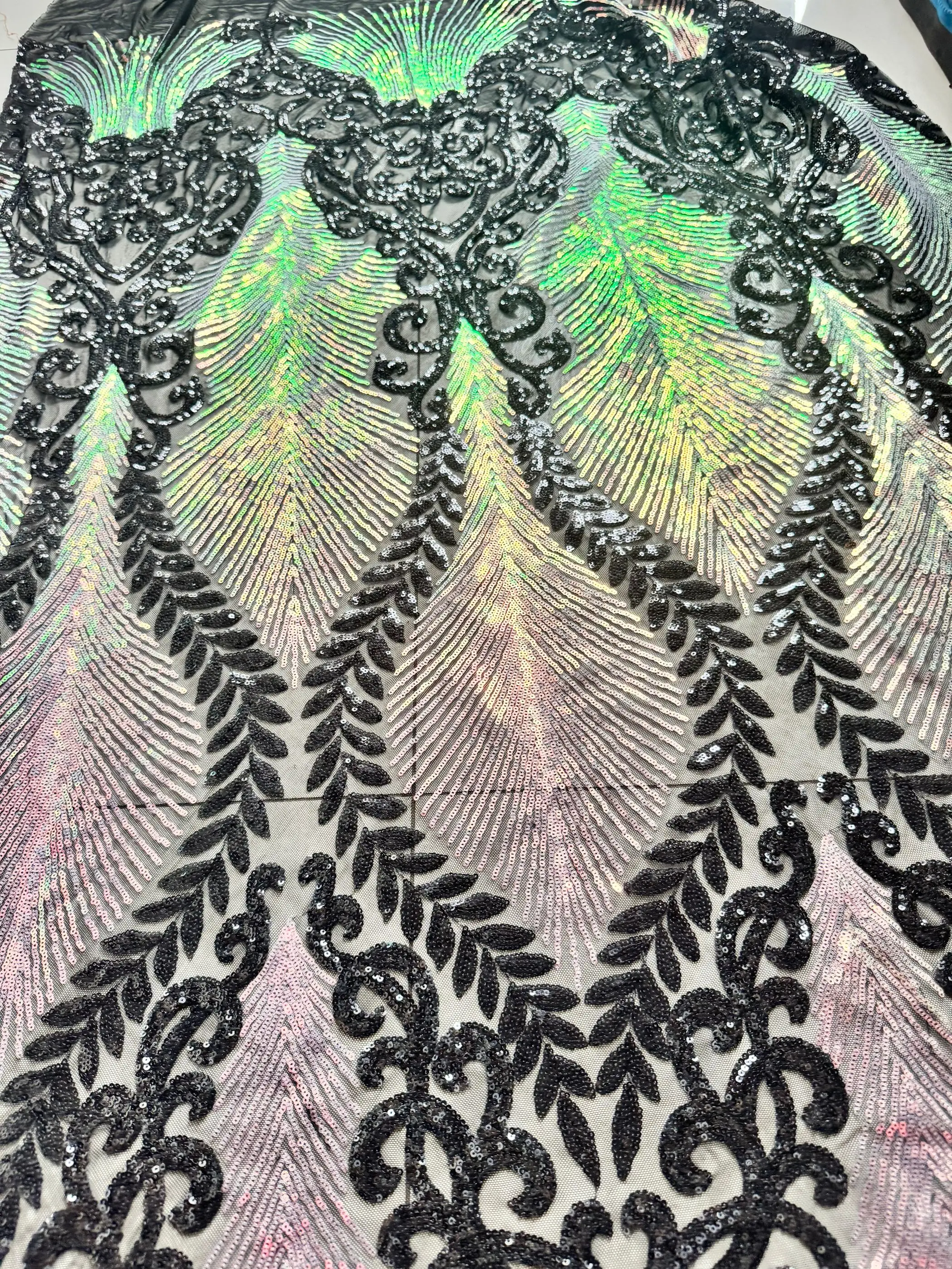 Mehrfarbig Anpassen Afrika Spitze Pailletten Stoff Für Abendkleid Elastisches Material Tissus Trocken Stoff Mesh Pailletten Stoff