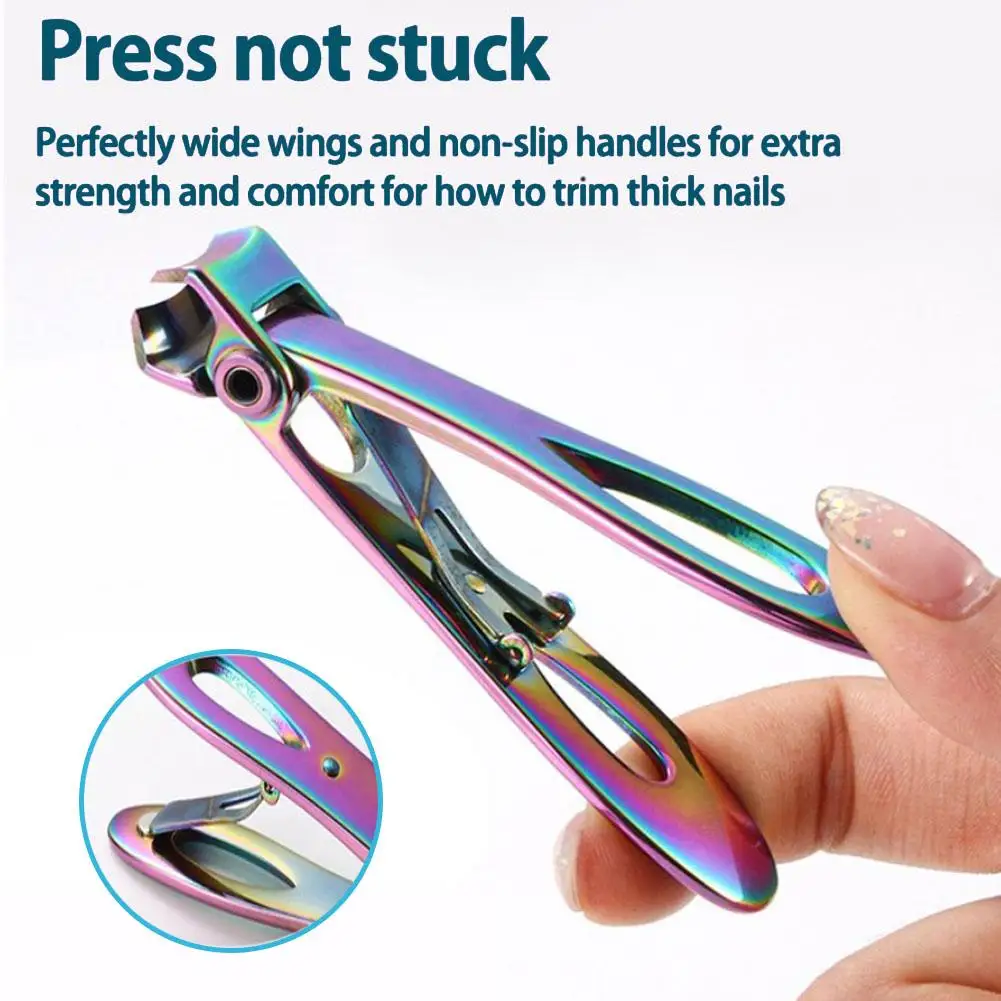 1PC Nail Clippers Wide Jaw Opening Stainless Steel Fingernail Thick Hard Toenail Cutter Manicure Scissors Tools