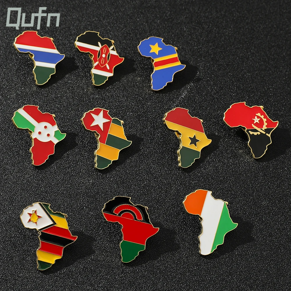 Hip-hop Africa Map Enamel Pins Brooches Ethnic Jewelry Ghana Congo Sudan Somalia Uganda Zimbabwe Zambia Liberia Map Brooch