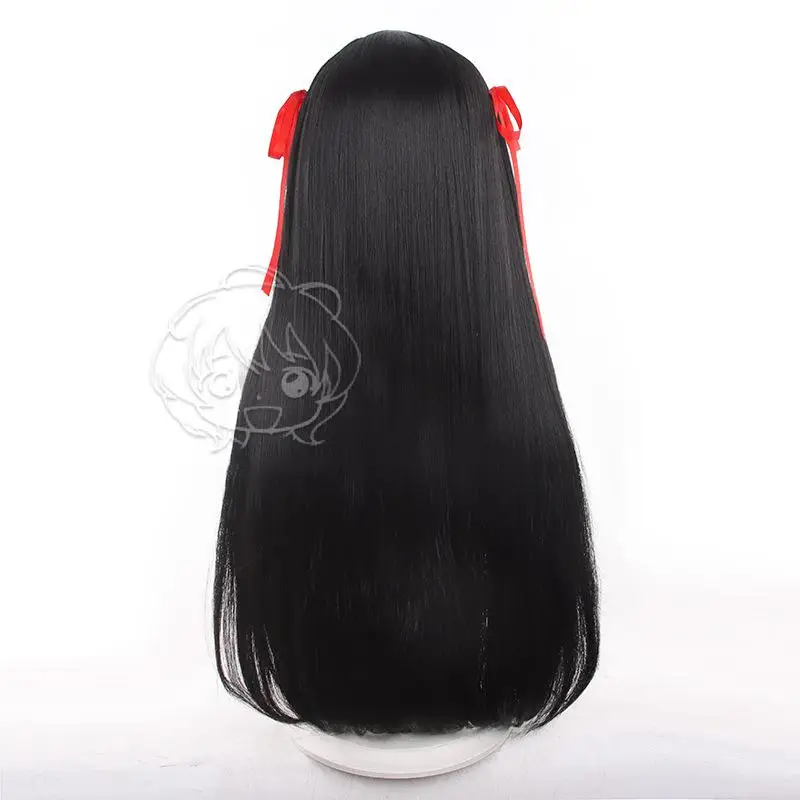 Wuthering Waves Kuchiba Chisa Cosplay-Perücken, Cosplay-Kostüme, Kopfbedeckung, 80 cm lange, simulierende Kopfhaut, dicke, gemischte, bauschige Langhaarperücken – Detail 5