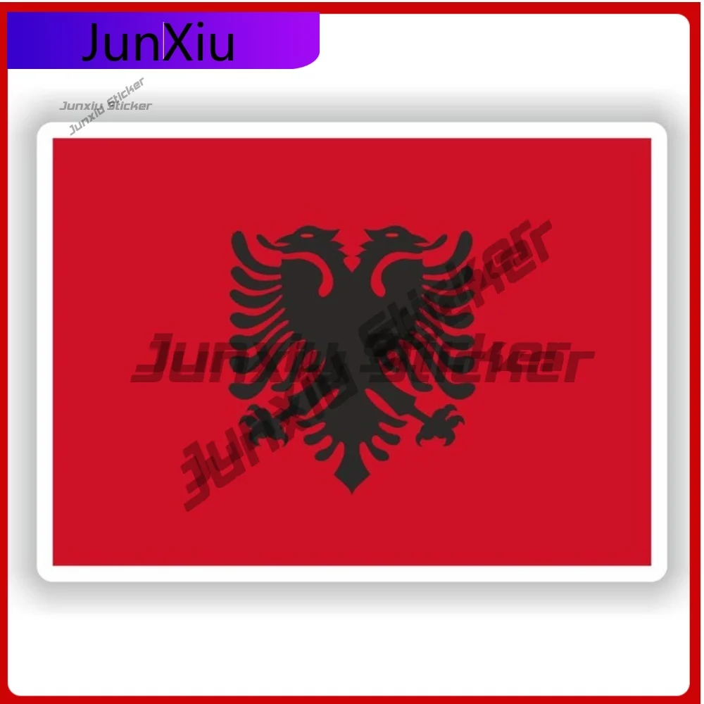 

Albania Flag Double Headed Eagle Badge Sticker Custom Decals Scratch Cover Sticker For Car Bumper Moto Motorcycle Stickers Funny