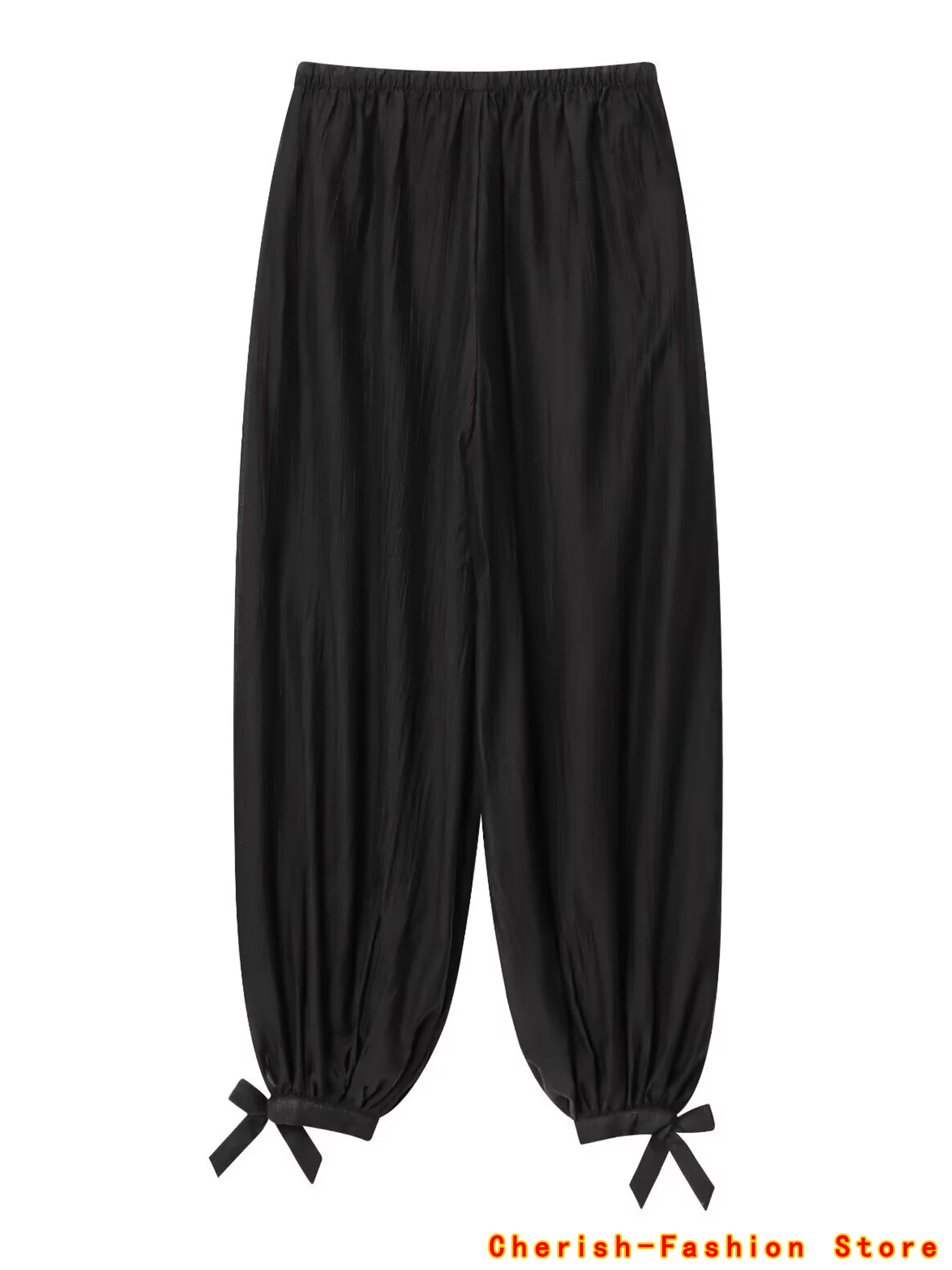 Vintage Fashion European and American Style Autumn New Loose Fluffy Pants Chic Cuff Casual Pants Trousers Mujer Holiday Boho Hot