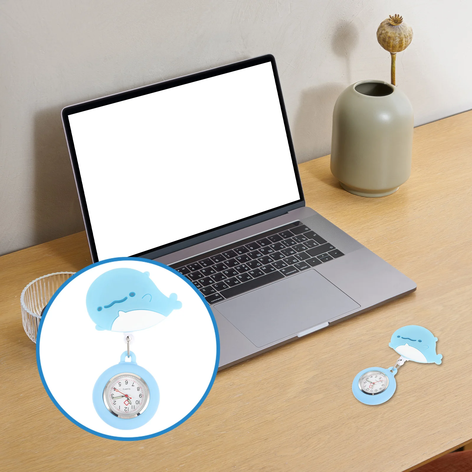 

Night Luminous Pocket Watch For Women Mini Digital Nurse Fob Clip On Retractable Medical Timepiece Small Watch Nurses